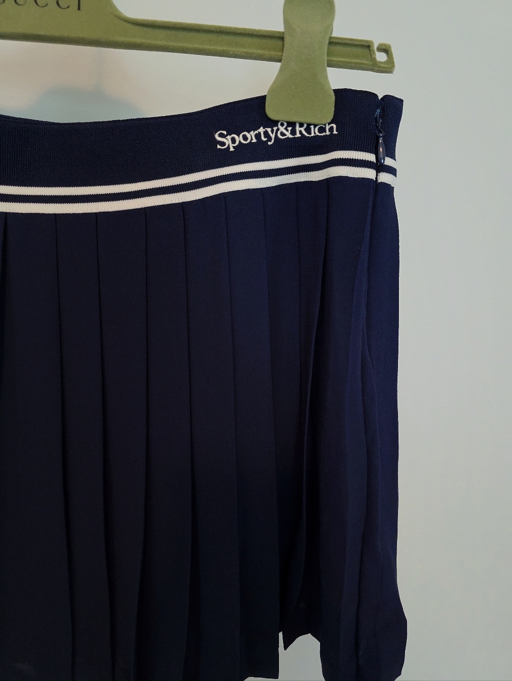 Sporty And Rich Abigail Navy Mini Tennis Pleated Skirt Size Large - Picture 8 of 11